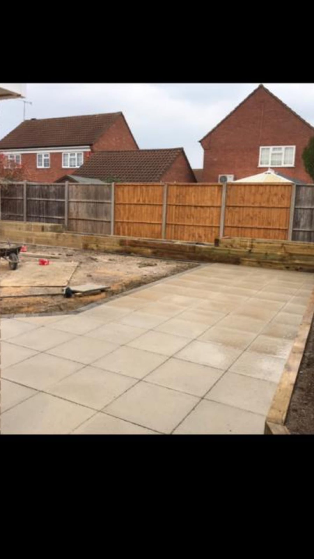 Concrete slab patio