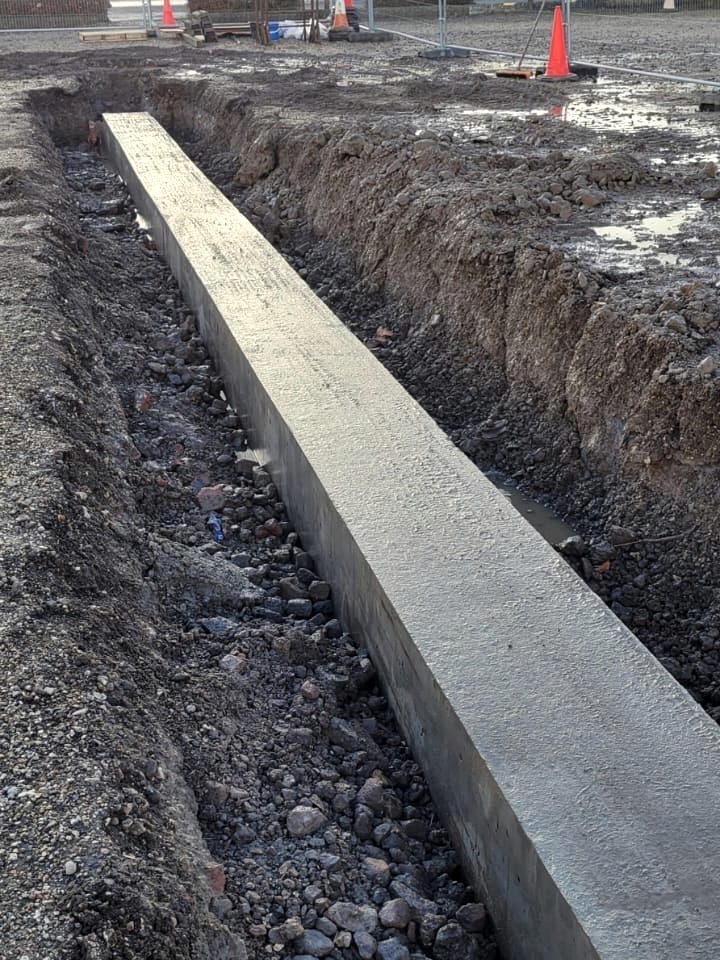 Completed concrete foundation, Reading FC